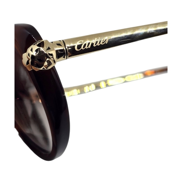 CARTIER Elegant Brown Sunglasses with Gold Accents - Picture 9 of 11